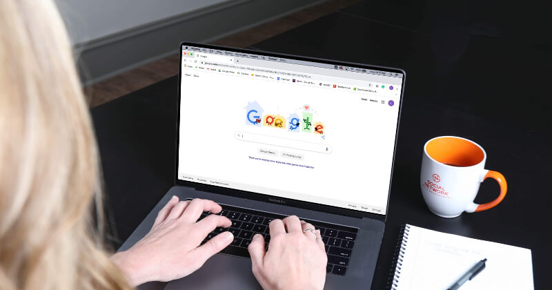 A user searching on the Google website