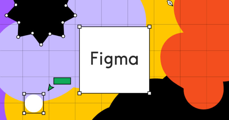 A graphic showing an example of making shapes in Figma
