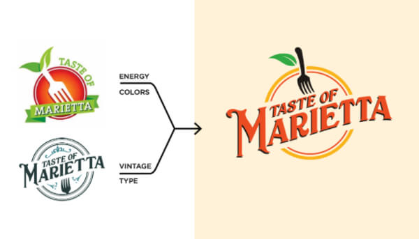 The final version of the Taste of Marietta Logo.